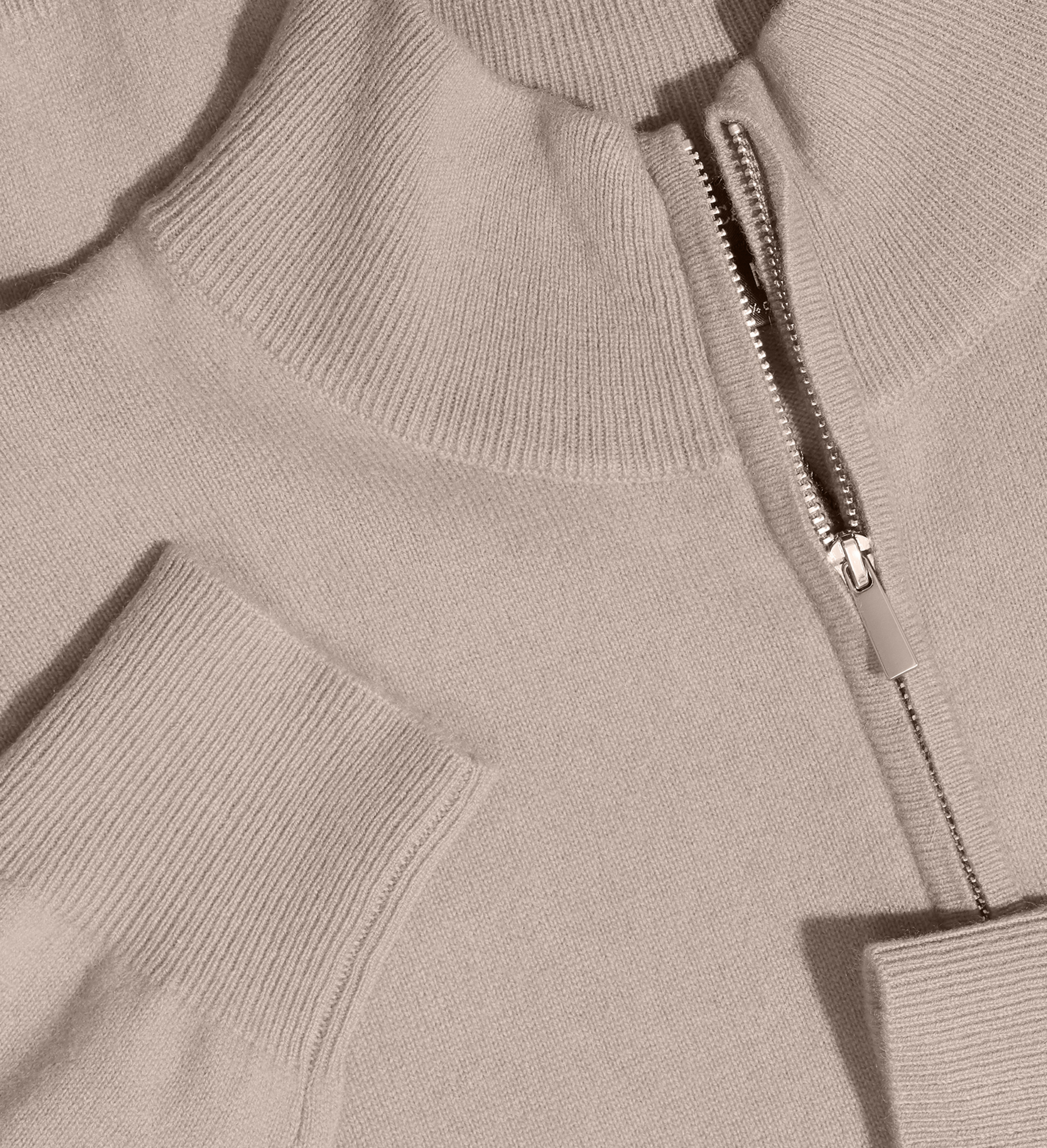 The Mock-Neck Quarter Zip Cashmere Polo Sweater