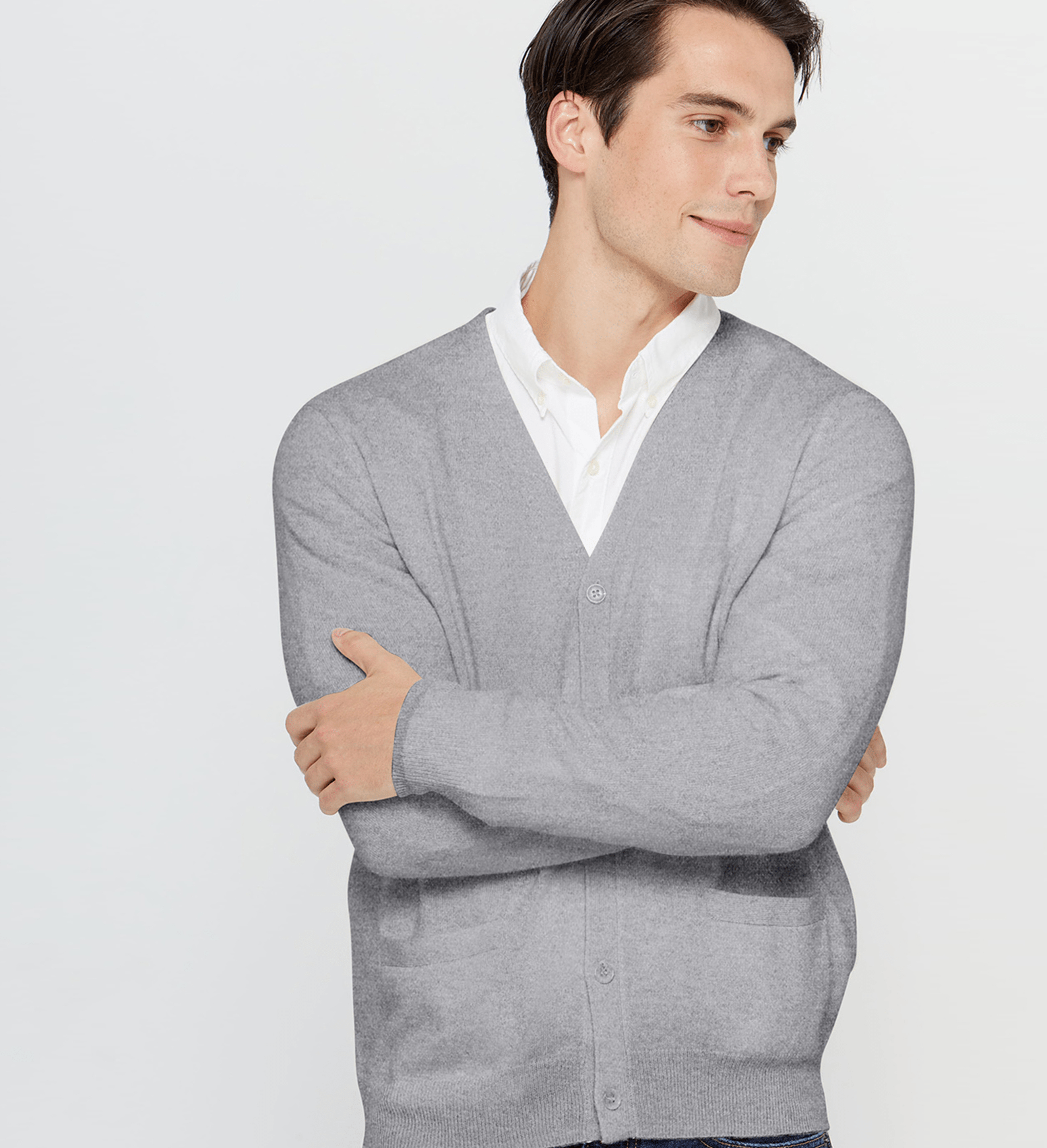 The V-Neck Button Down Cashmere Cardigan with Pockets