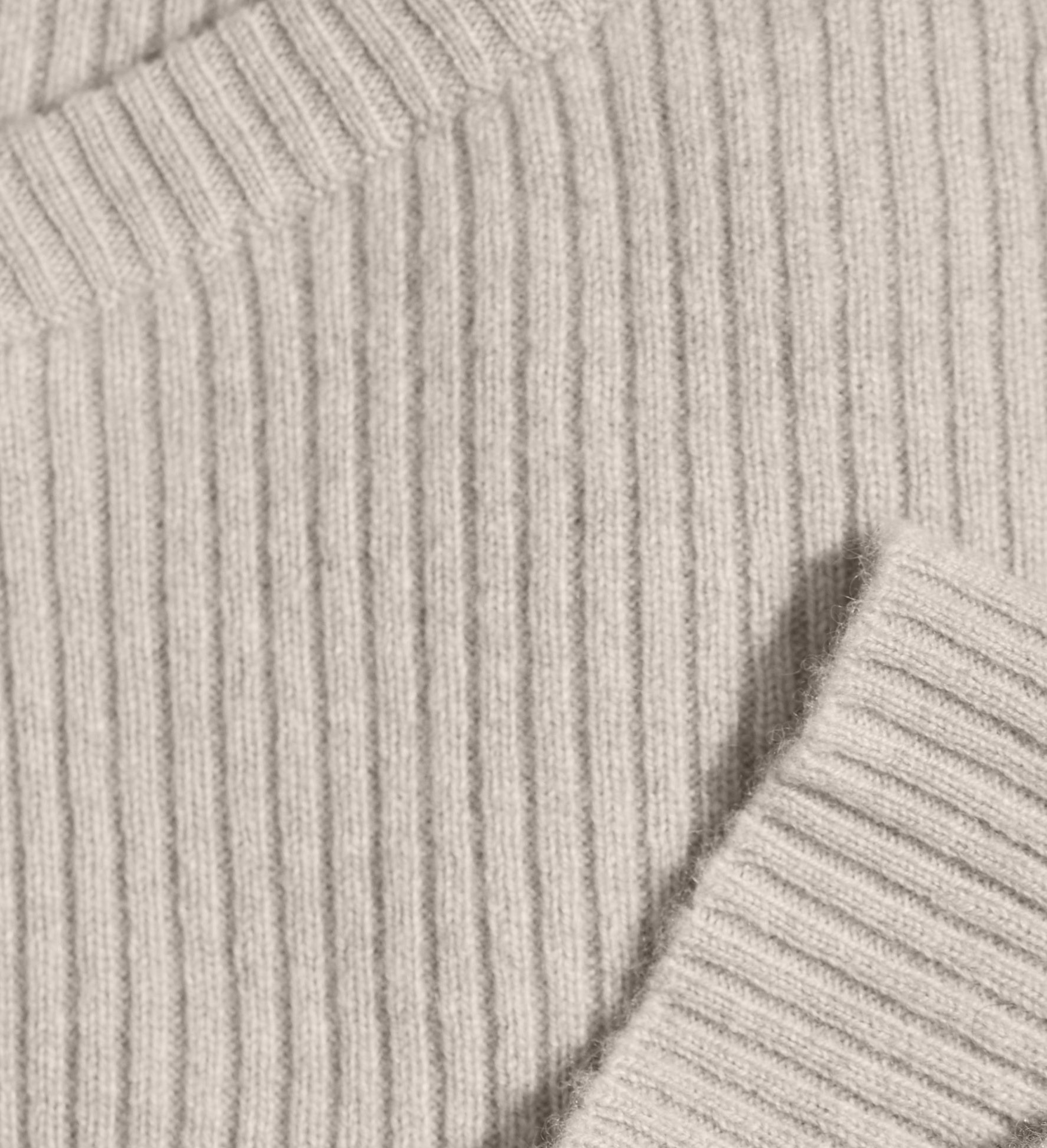 The Ribbed Subtle V-Neck Cashmere Sweater