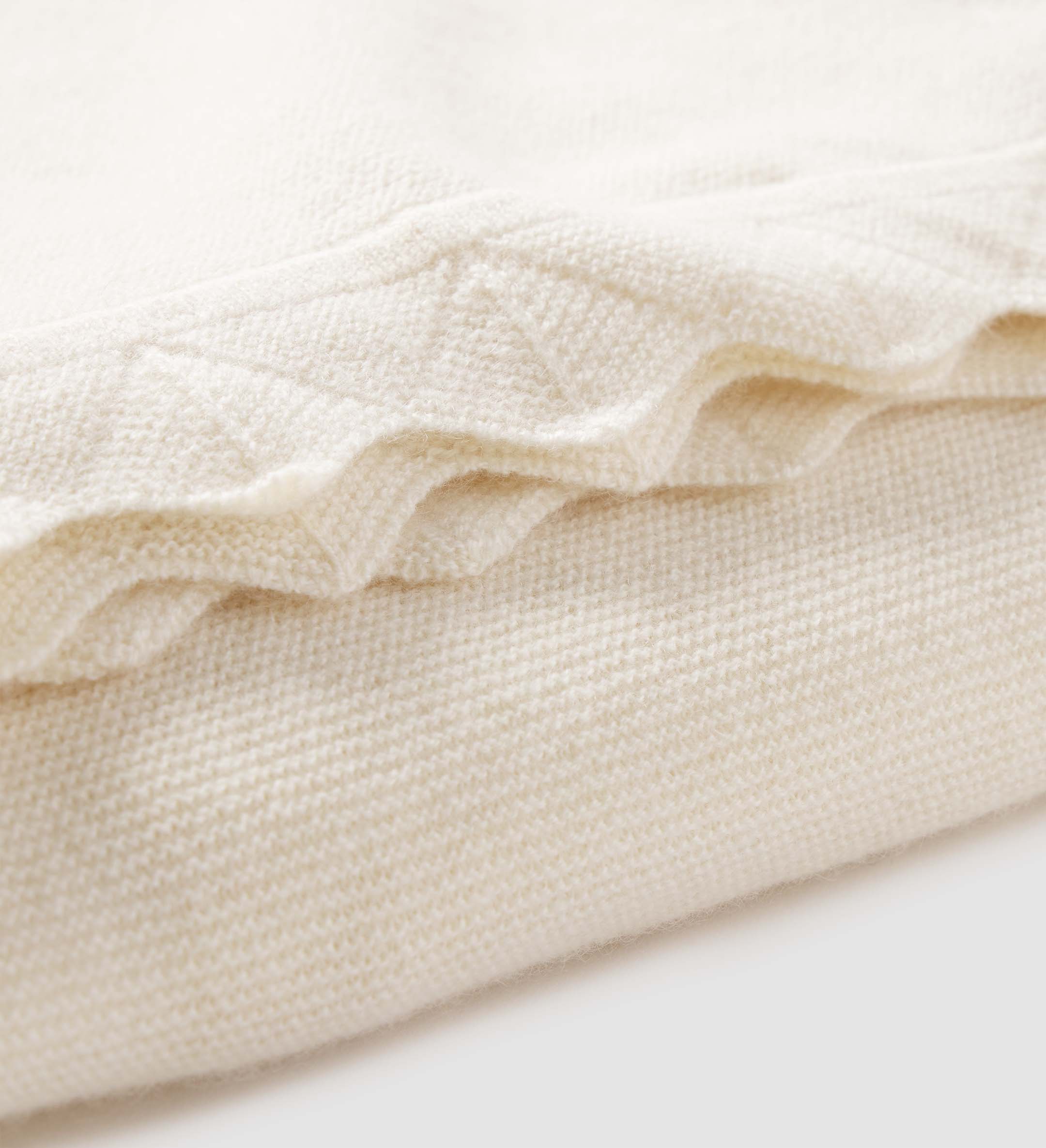The Luxe Scalloped Hem Cashmere Throw Blanket