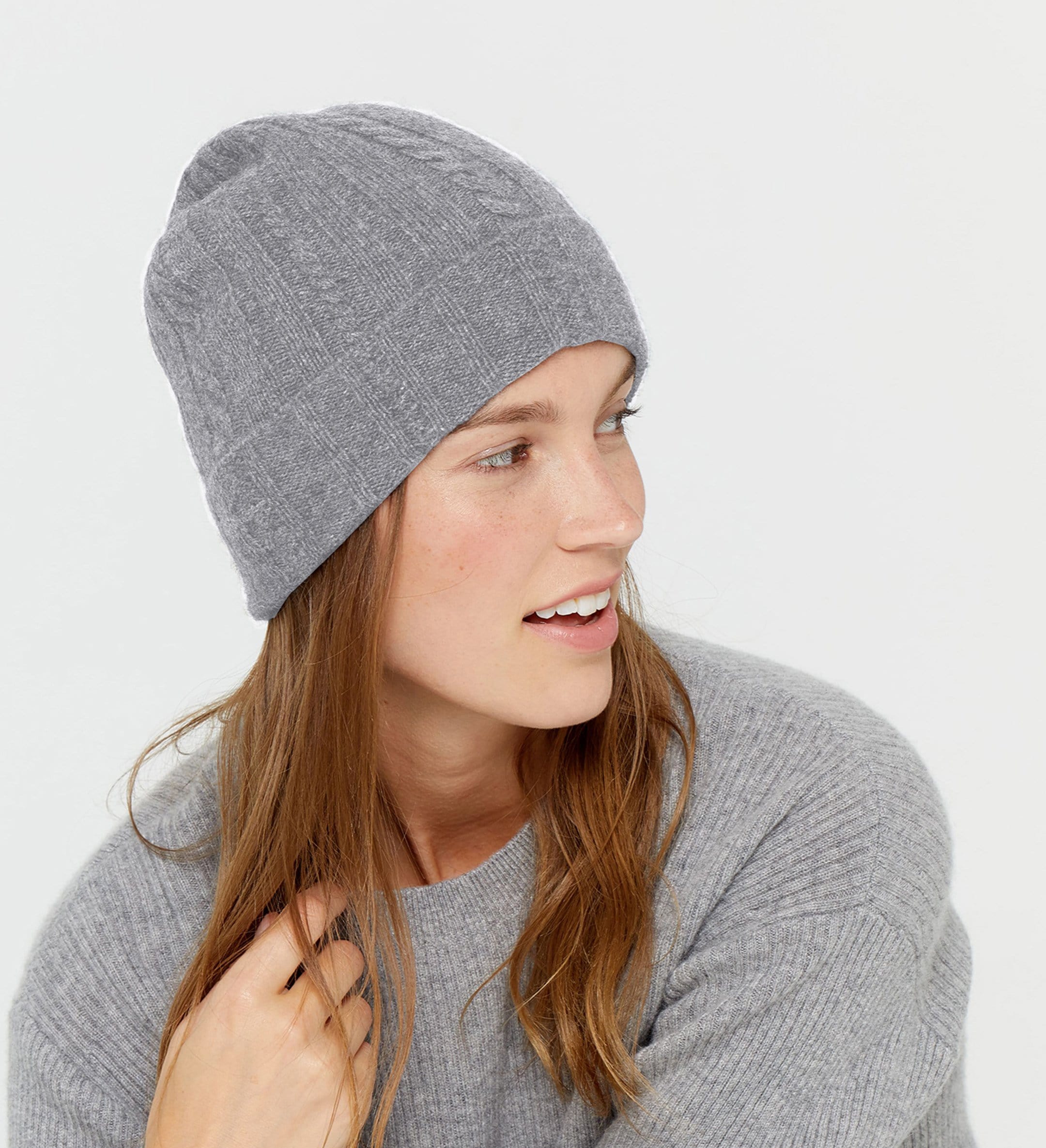 The Cable Knit Cashmere Beanie