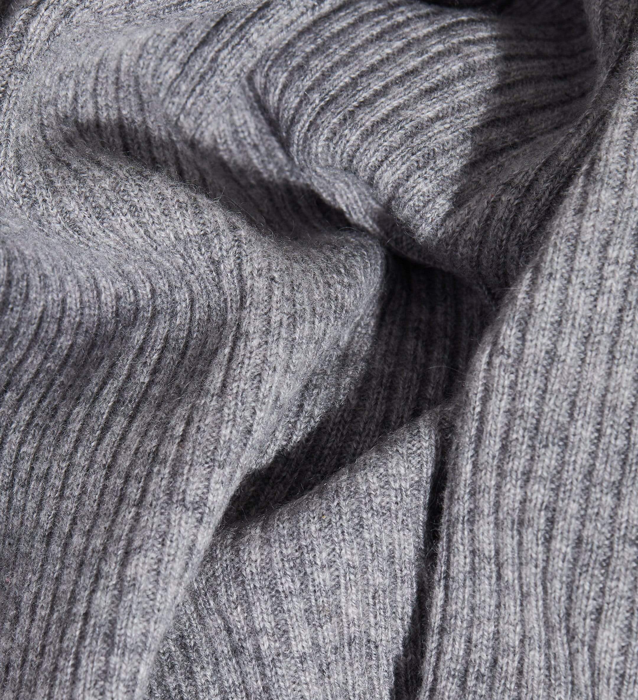 The Ribbed Subtle V-Neck Cashmere Sweater
