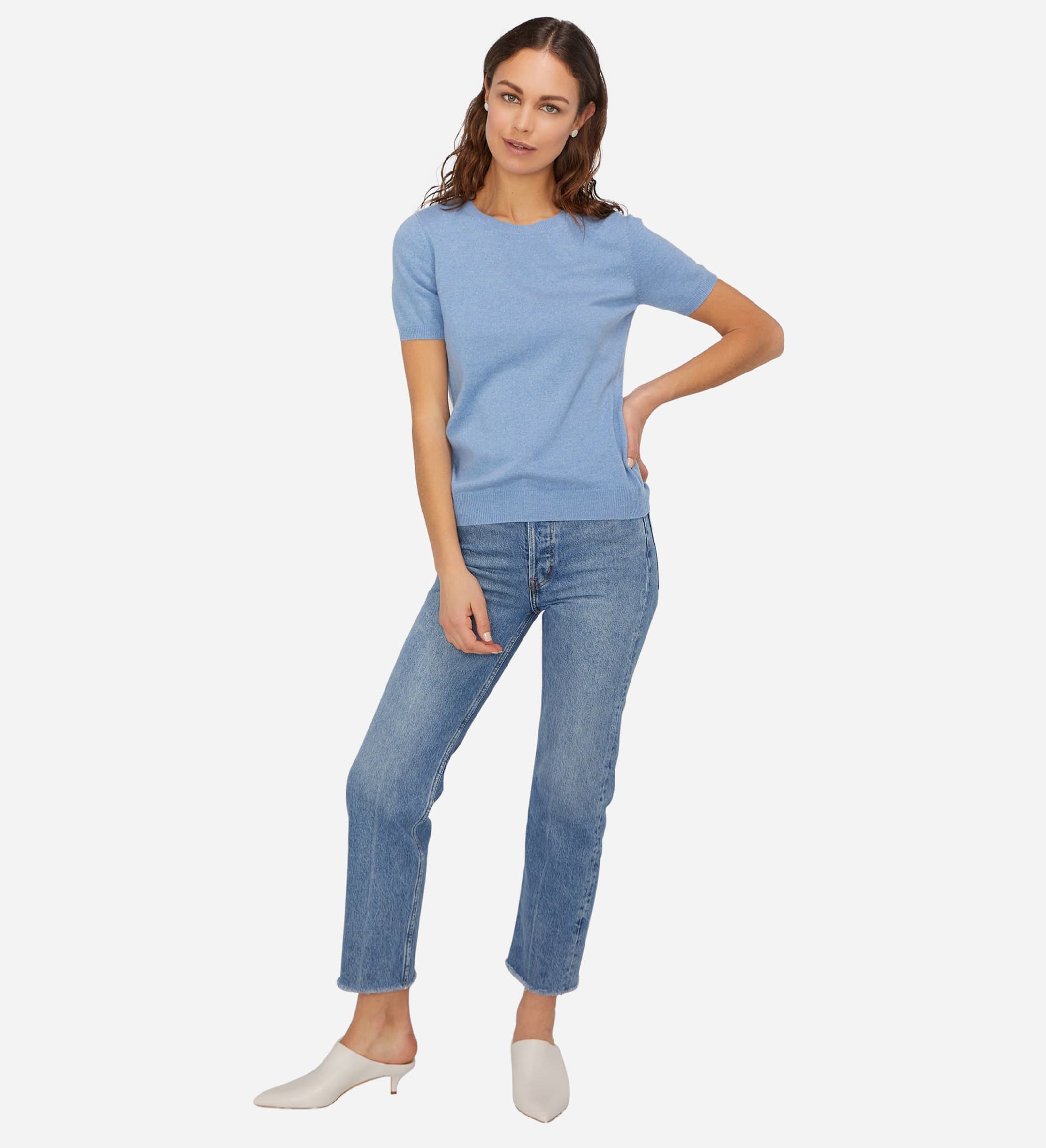 The Crewneck Short Sleeve Cashmere Sweater