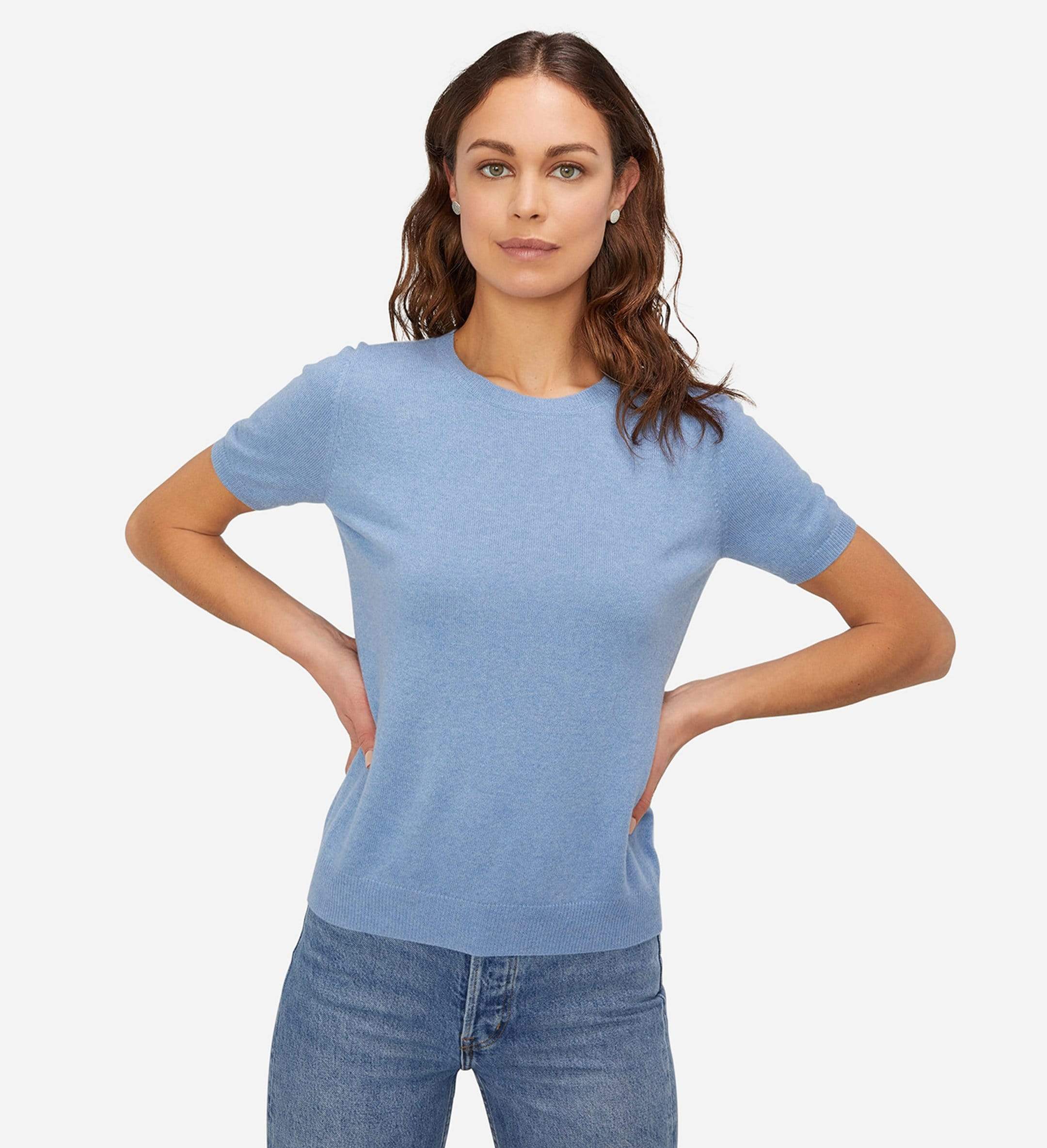 The Crewneck Short Sleeve Cashmere Sweater