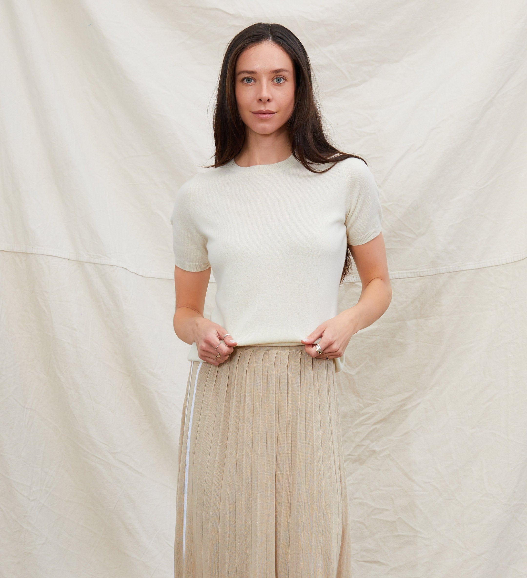 The Crewneck Short Sleeve Cashmere Sweater