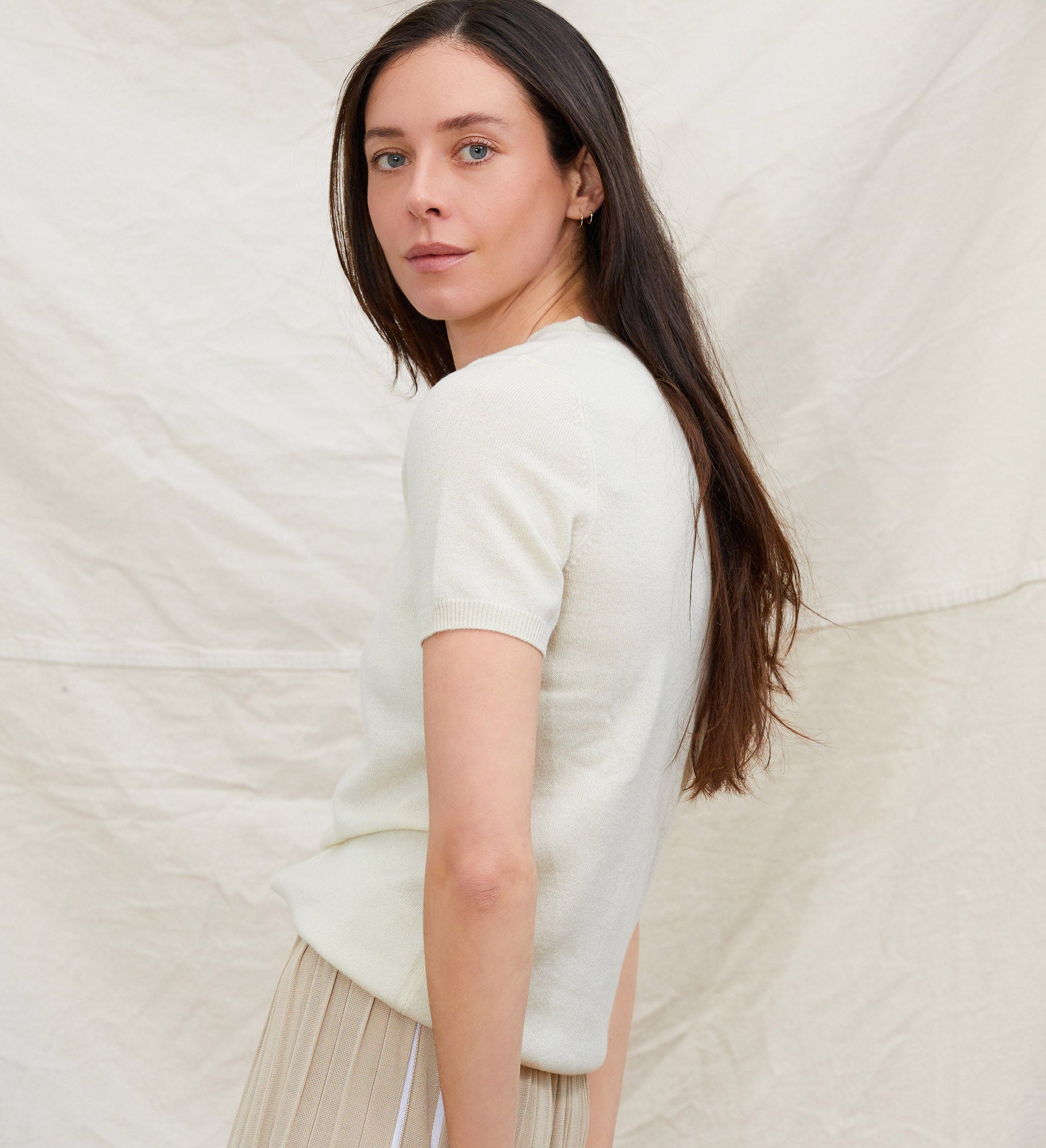 The Crewneck Short Sleeve Cashmere Sweater