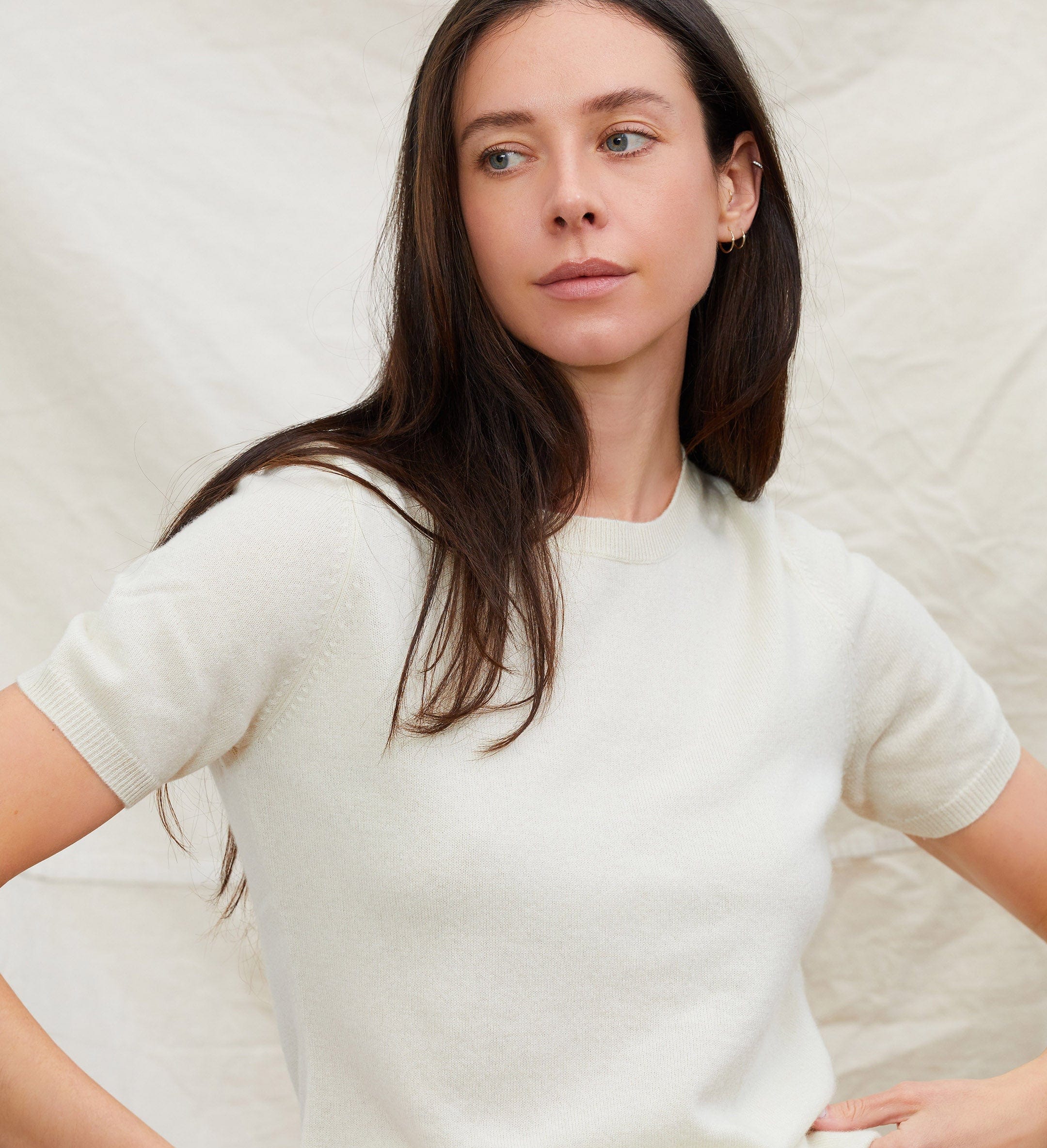 The Crewneck Short Sleeve Cashmere Sweater