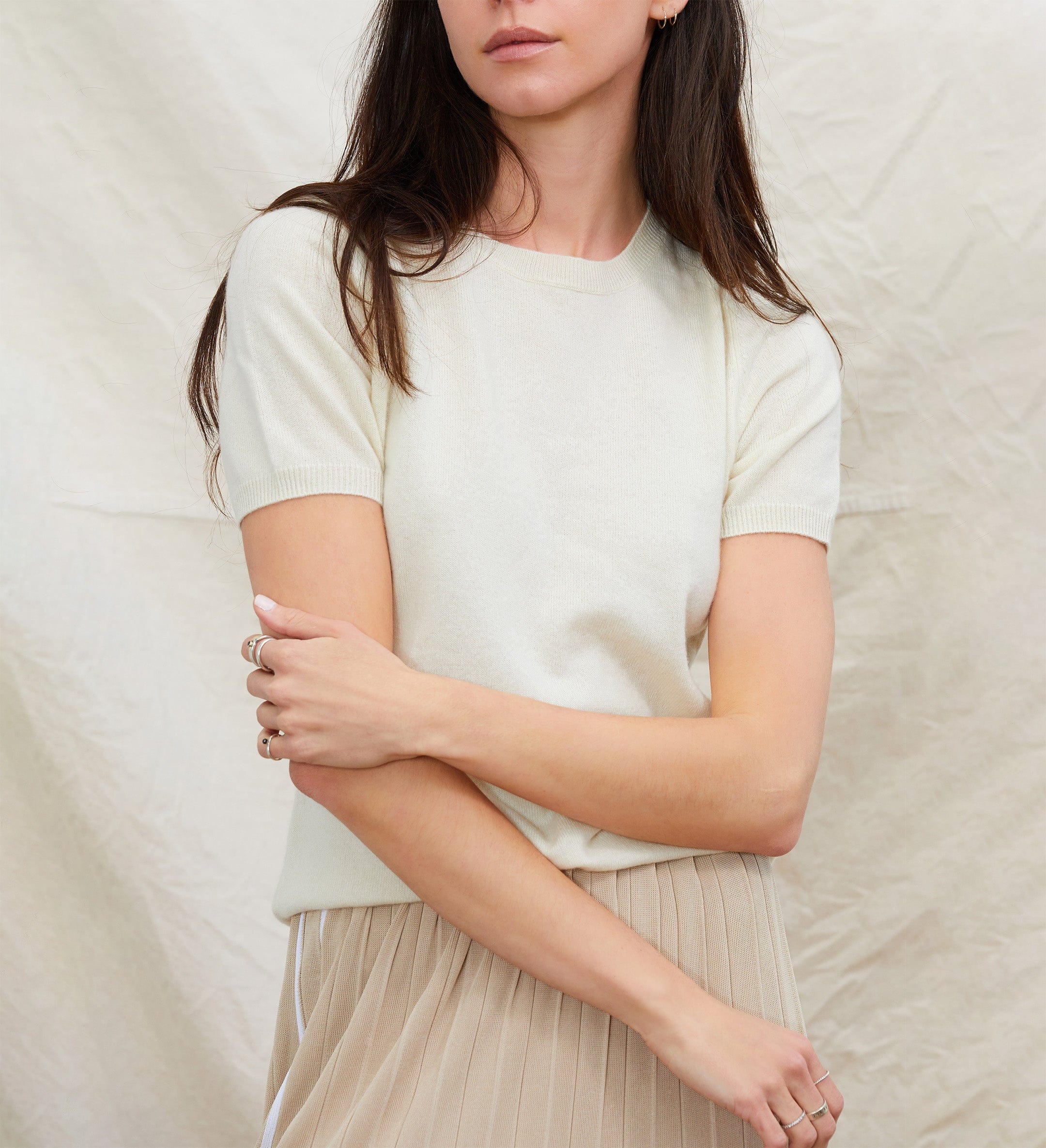 The Crewneck Short Sleeve Cashmere Sweater