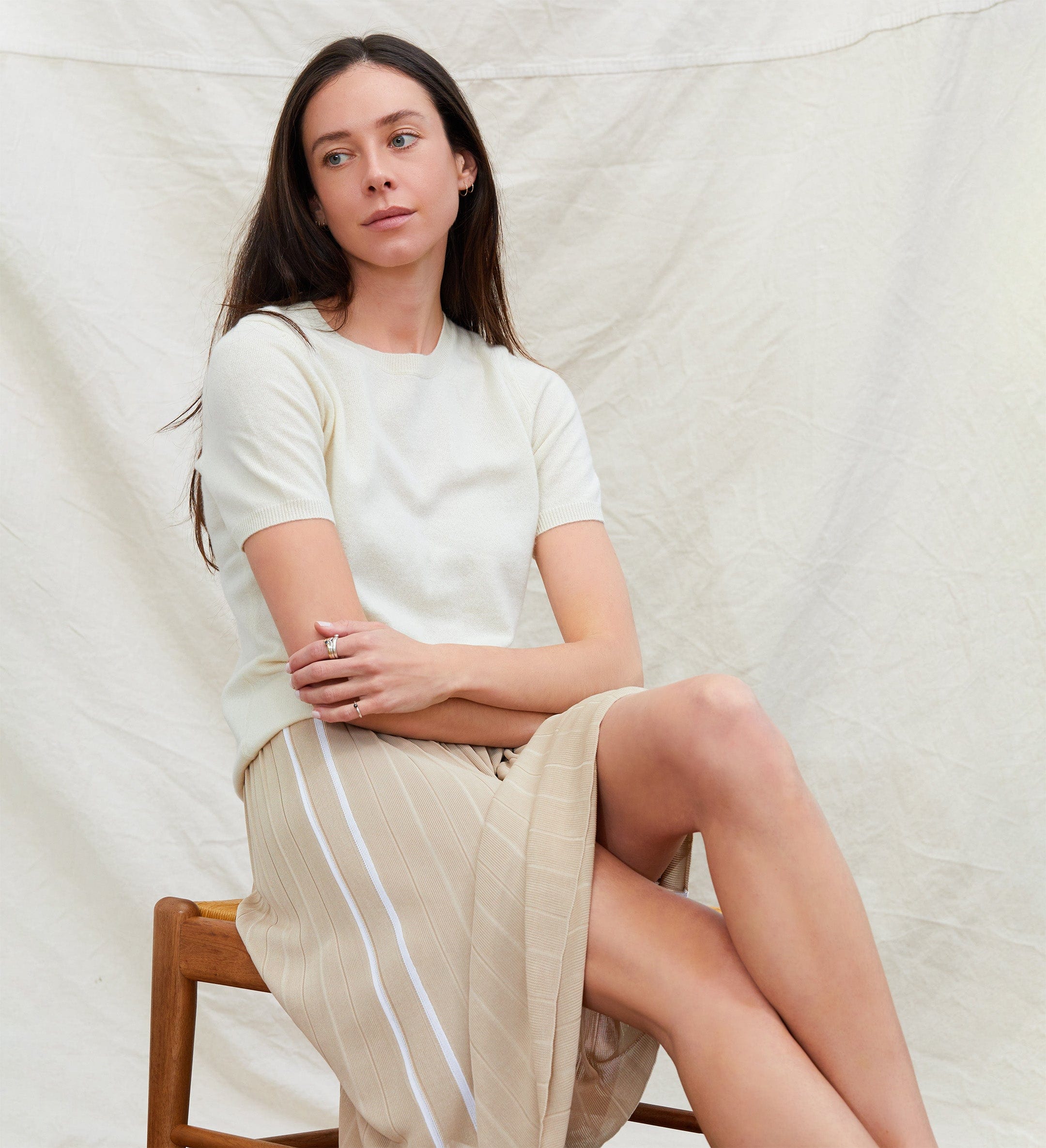 The Crewneck Short Sleeve Cashmere Sweater