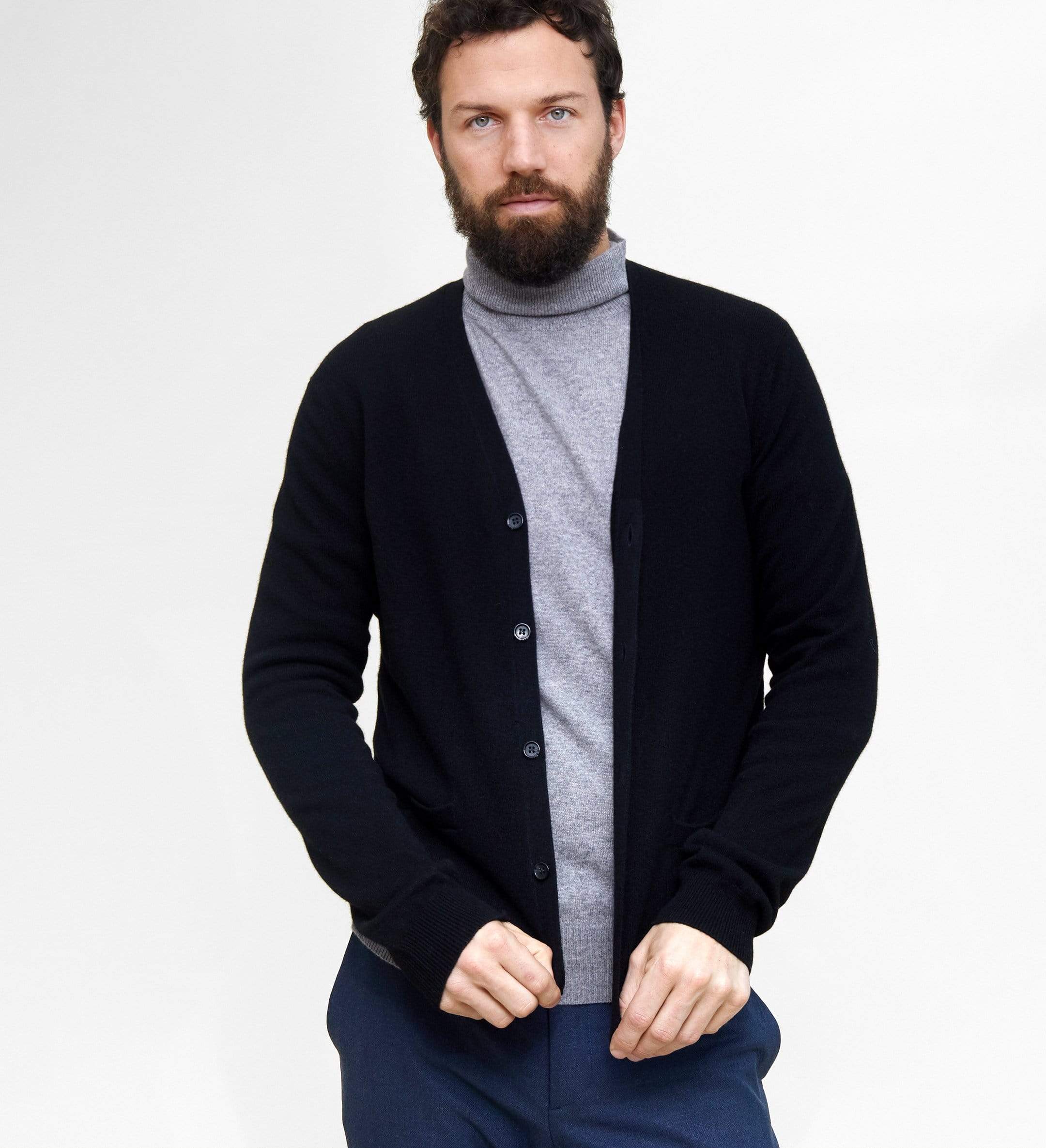 The V-Neck Button Down Cashmere Cardigan with Pockets