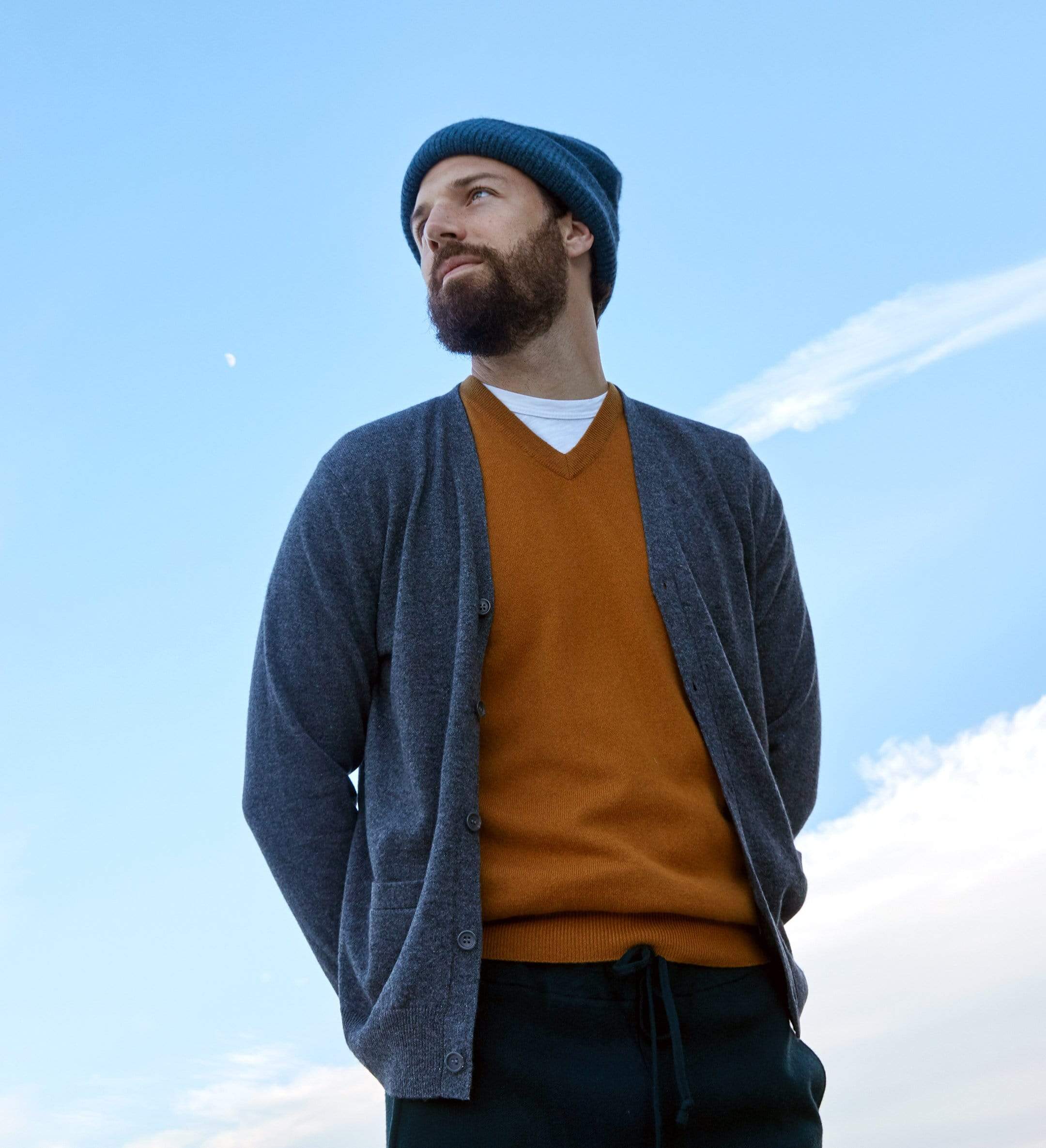 The V-Neck Button Down Cashmere Cardigan with Pockets