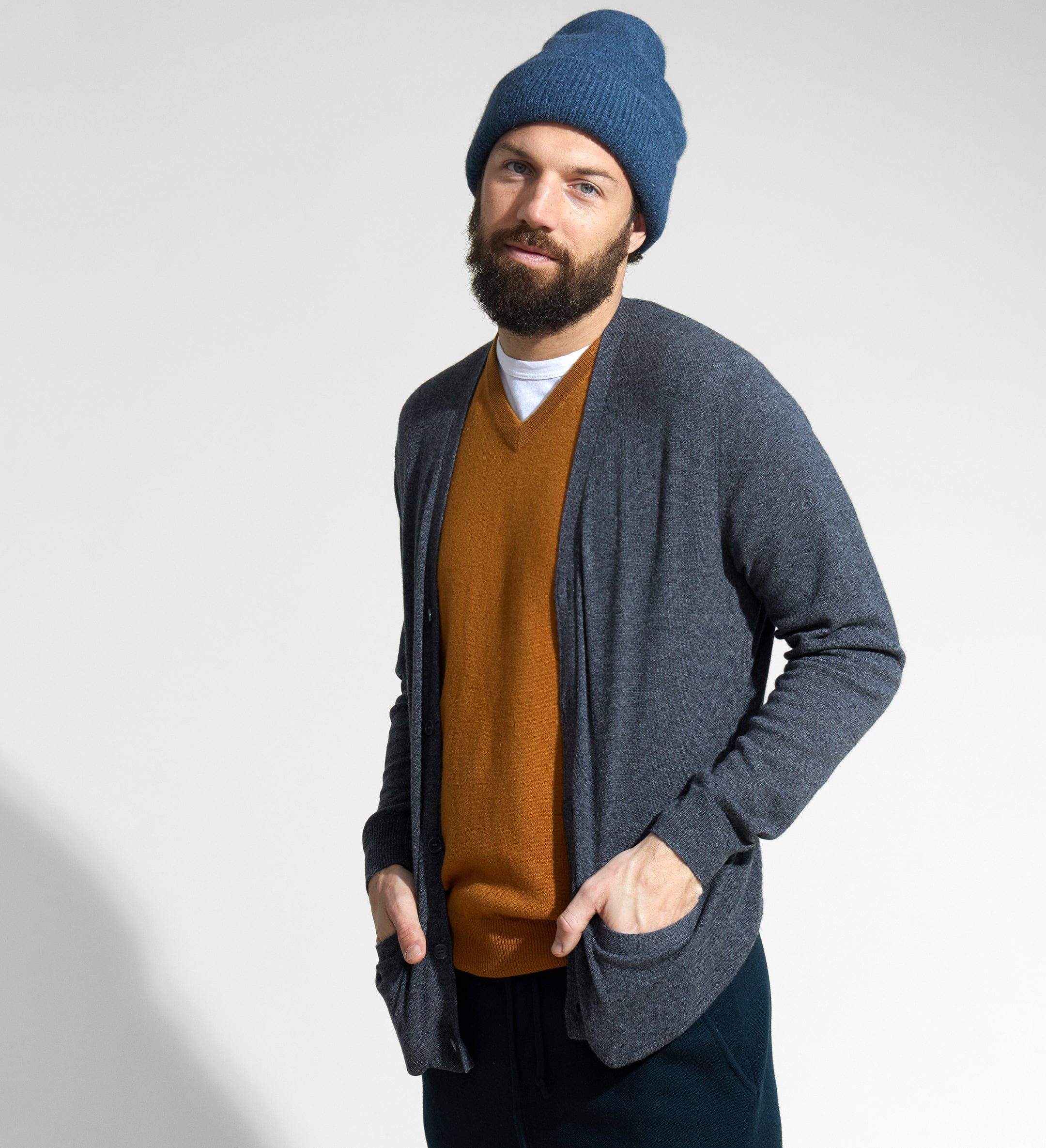 The V-Neck Button Down Cashmere Cardigan with Pockets