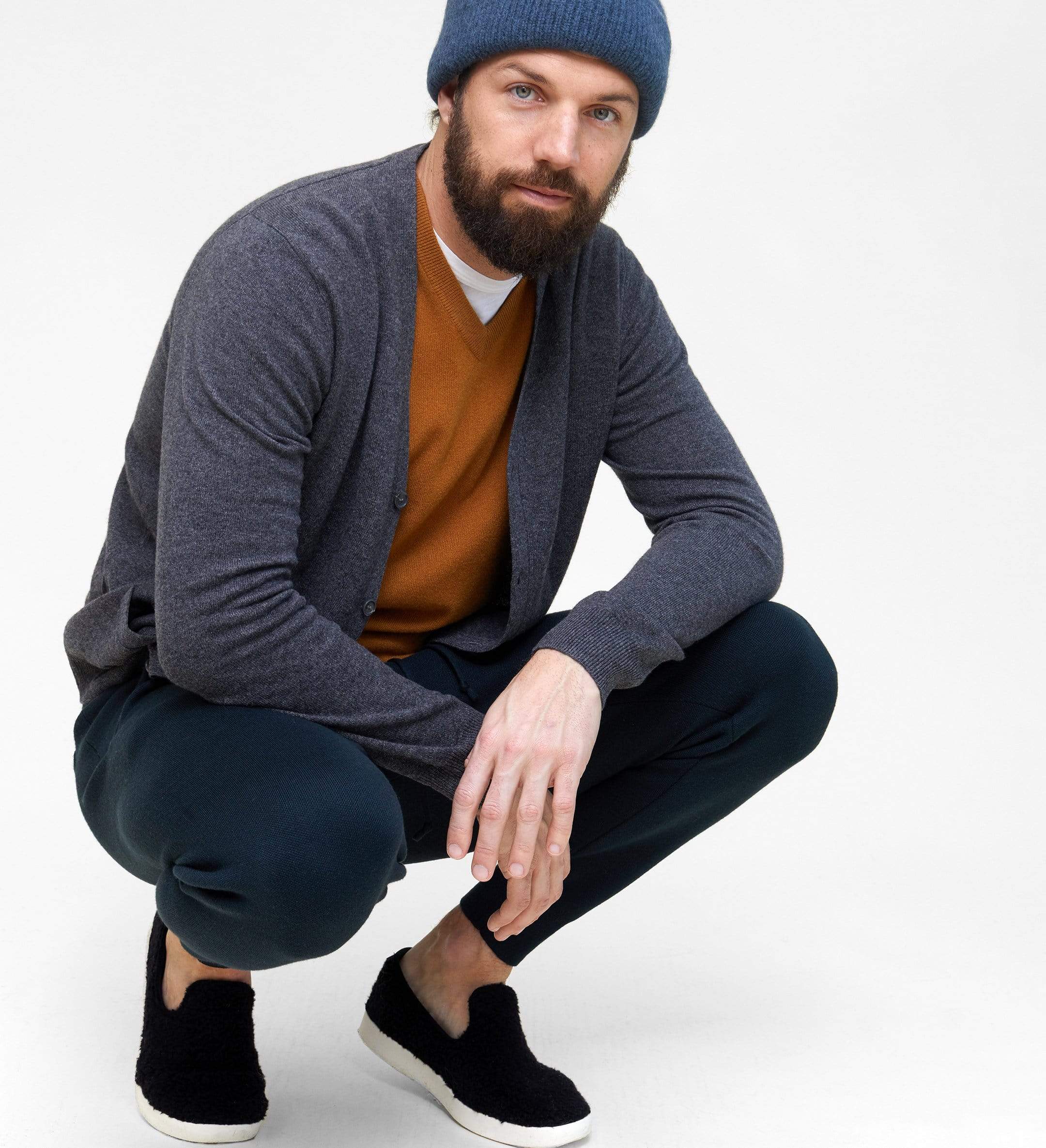 The V-Neck Button Down Cashmere Cardigan with Pockets