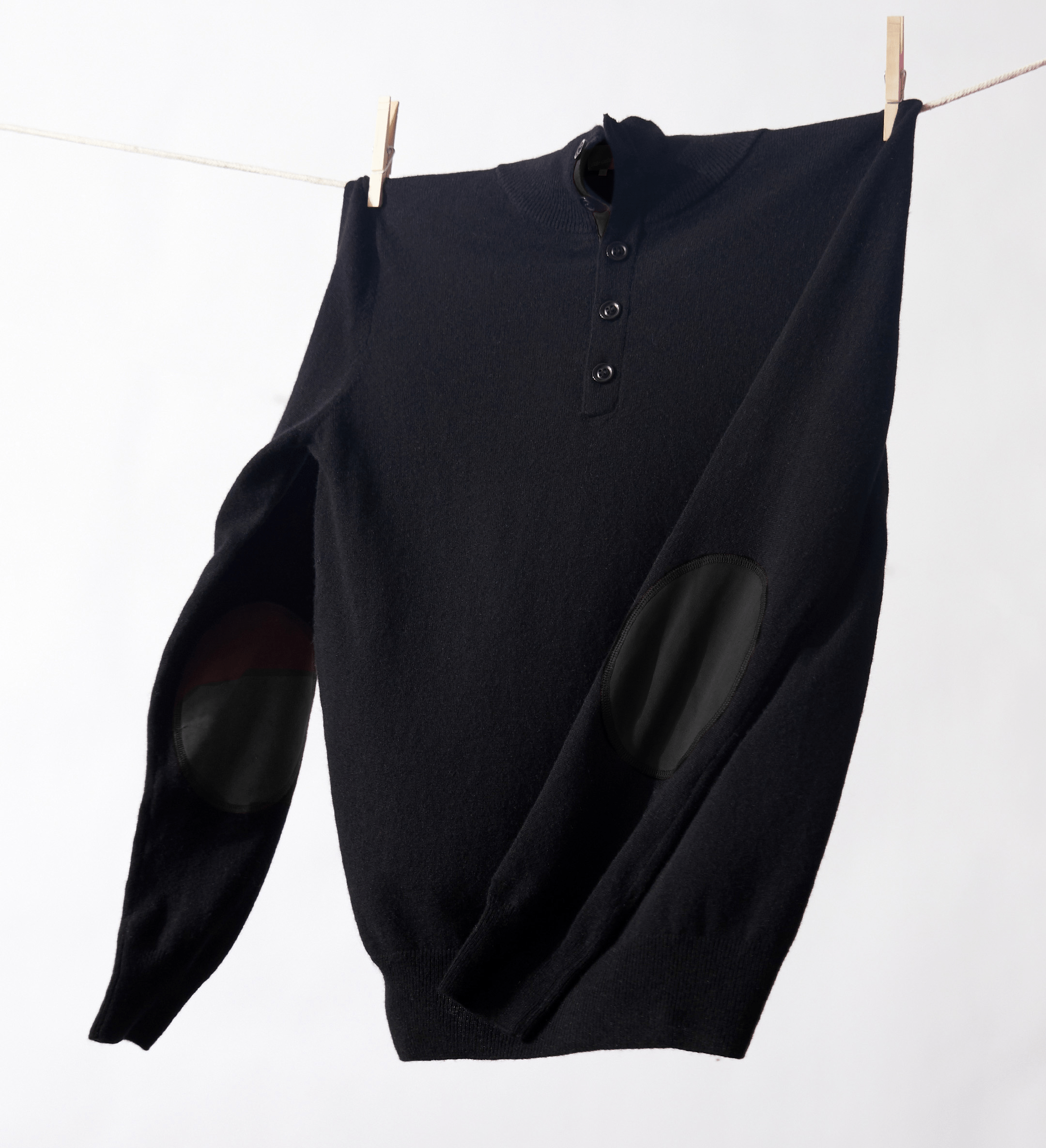 The Mock-Neck Quarter Button Cashmere Polo Sweater
