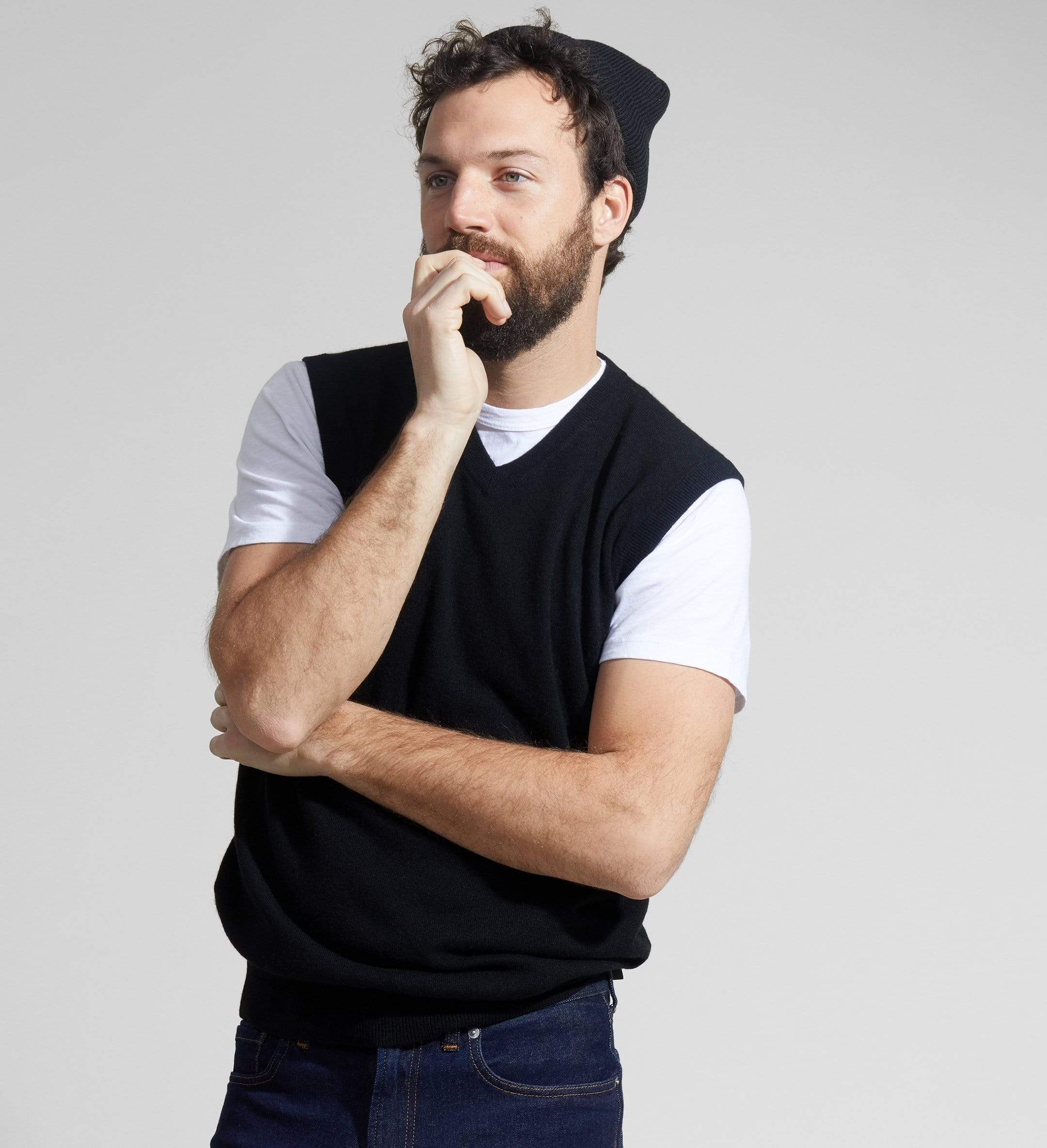 The V-Neck Basic Vest Cashmere Sweater